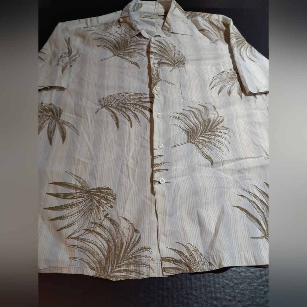 Vintage Caribbean Blues Hawaiian Shirt‎ Button Down Cotton Men's XLarge